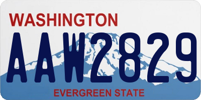 WA license plate AAW2829