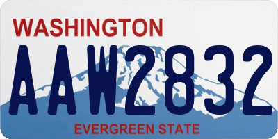 WA license plate AAW2832