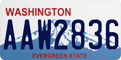 WA license plate AAW2836