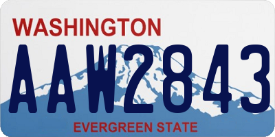 WA license plate AAW2843