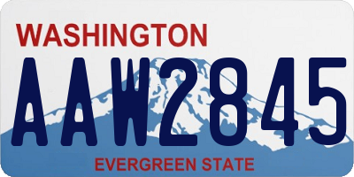 WA license plate AAW2845