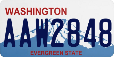 WA license plate AAW2848