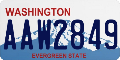 WA license plate AAW2849