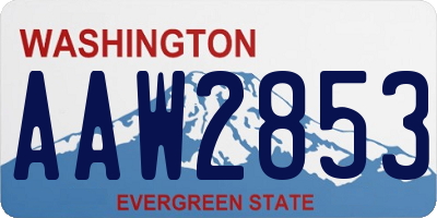 WA license plate AAW2853
