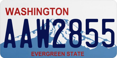 WA license plate AAW2855