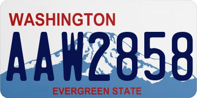 WA license plate AAW2858