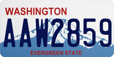 WA license plate AAW2859