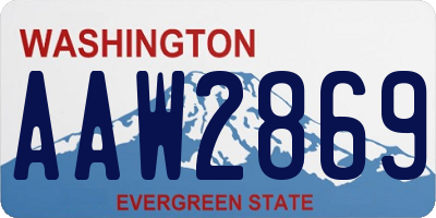 WA license plate AAW2869