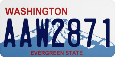 WA license plate AAW2871