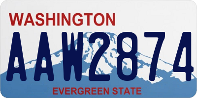WA license plate AAW2874