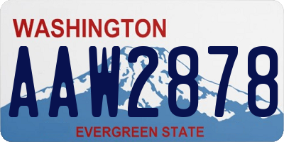 WA license plate AAW2878