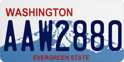WA license plate AAW2880