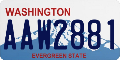 WA license plate AAW2881