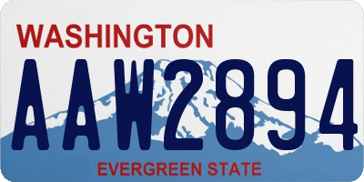 WA license plate AAW2894