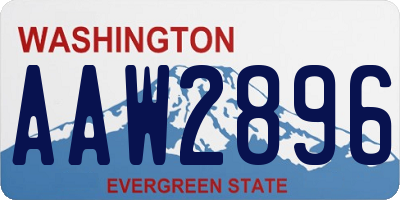 WA license plate AAW2896