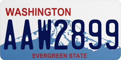 WA license plate AAW2899