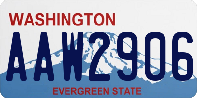 WA license plate AAW2906