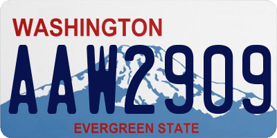 WA license plate AAW2909