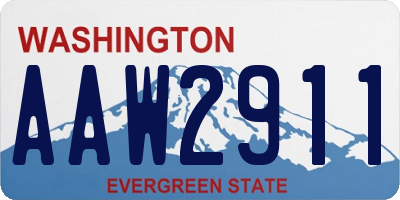 WA license plate AAW2911