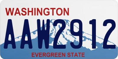 WA license plate AAW2912