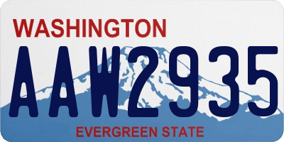 WA license plate AAW2935