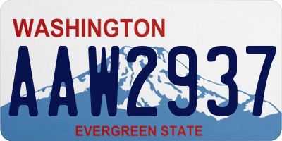 WA license plate AAW2937