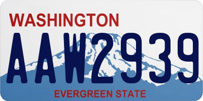 WA license plate AAW2939