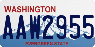 WA license plate AAW2955