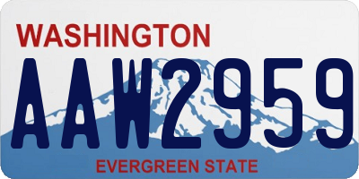 WA license plate AAW2959
