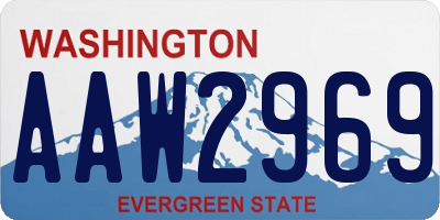 WA license plate AAW2969