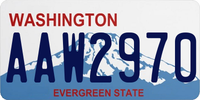 WA license plate AAW2970