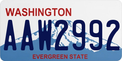 WA license plate AAW2992