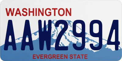 WA license plate AAW2994