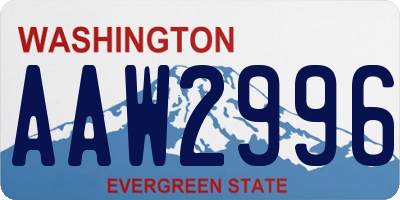WA license plate AAW2996