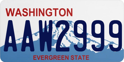 WA license plate AAW2999
