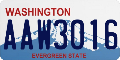 WA license plate AAW3016