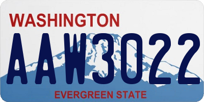 WA license plate AAW3022
