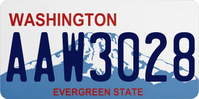 WA license plate AAW3028