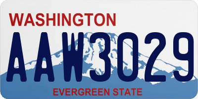 WA license plate AAW3029