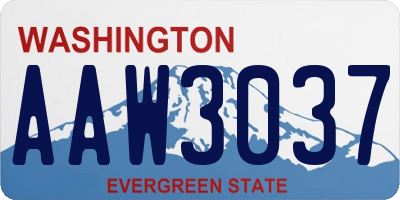 WA license plate AAW3037