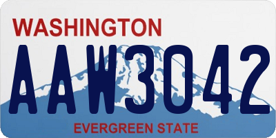 WA license plate AAW3042