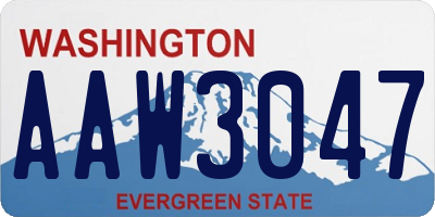 WA license plate AAW3047