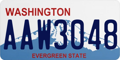 WA license plate AAW3048