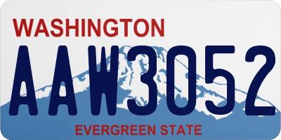 WA license plate AAW3052