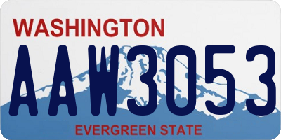 WA license plate AAW3053