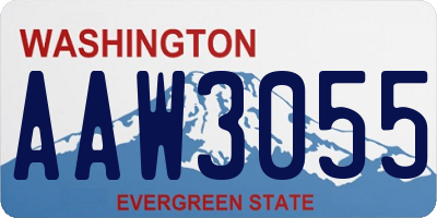 WA license plate AAW3055