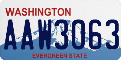 WA license plate AAW3063