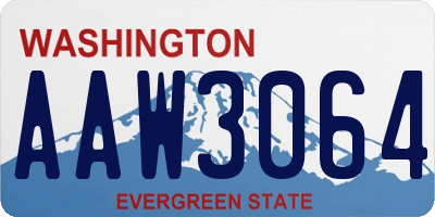 WA license plate AAW3064