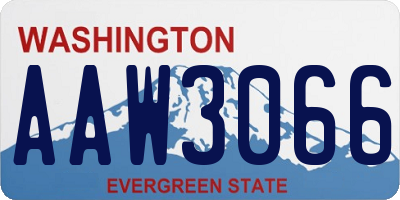 WA license plate AAW3066