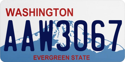 WA license plate AAW3067